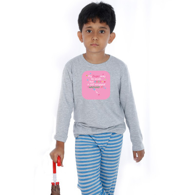 Grey Full Sleeve Boys Pyjama - Baby Thoughts